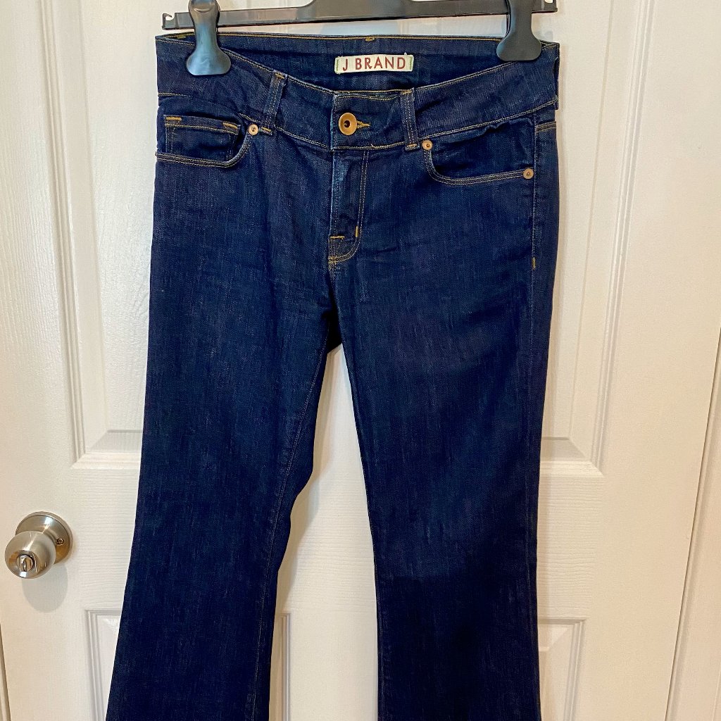 J Brand Dark Blue Jeans With Flared Bottoms